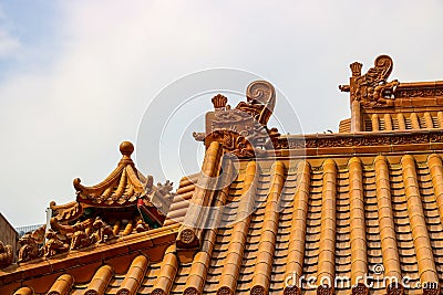 Chinese Religious Temple Roof Stock Photo