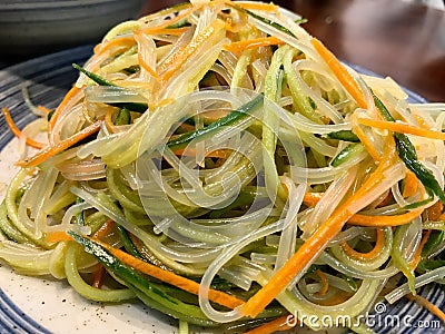 Chinese rice noodle and vegetables salad Stock Photo