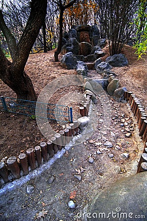 Chinese rock garden Stock Photo