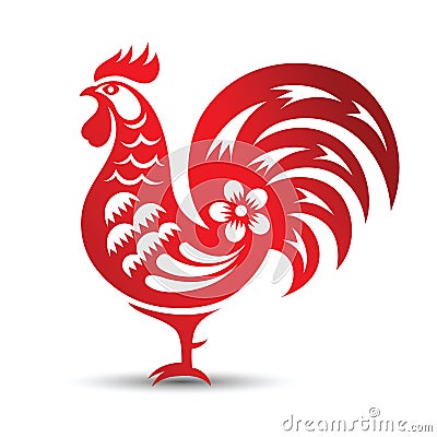 Chinese rooster Vector Illustration