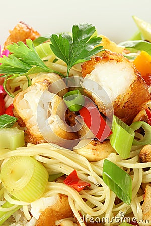 Chinese salad, closeup Stock Photo