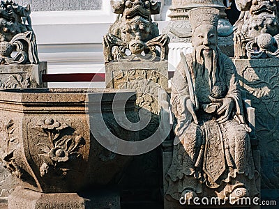 Chinese sculpture in Wat Arun, Bangkok Editorial Stock Photo