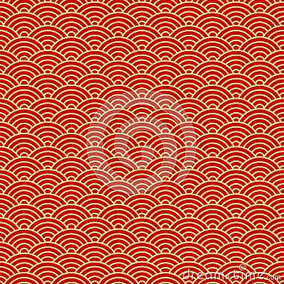 Chinese seamless pattern, oriental background. Vector illustration Cartoon Illustration