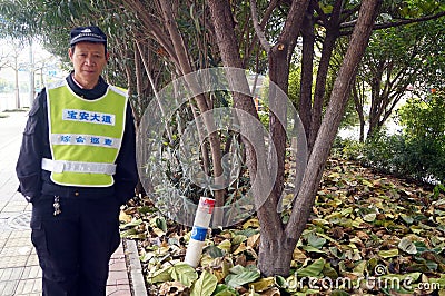 Chinese security guards Editorial Stock Photo