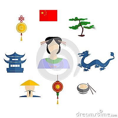 The chinese set Vector Illustration