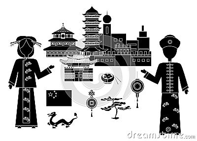 The chinese set Vector Illustration