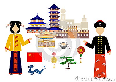 The chinese set Vector Illustration