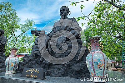 Chinese Shaolin statue at Viharn Sien temple Editorial Stock Photo