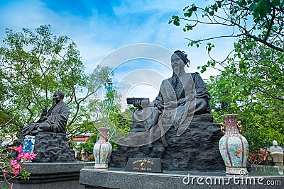 Chinese Shaolin statues at Viharn Sien temple Editorial Stock Photo