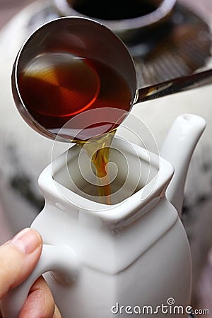 Chinese shaoxing rice wine in classic ceramic jar Stock Photo
