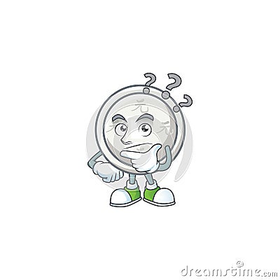 Chinese silver coin cartoon mascot style with confuse gesture Vector Illustration