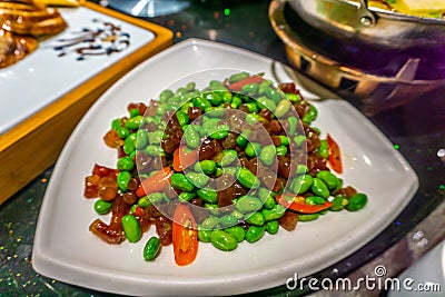 Chinese Small Sausage Soy Bean Stock Photo