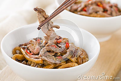 Chinese Spicy Beef and Black Bean Sauce Stock Photo