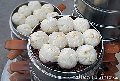 Chinese steamed baozi Stock Photo