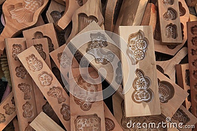 Chinese steamed bread wooden mould Stock Photo