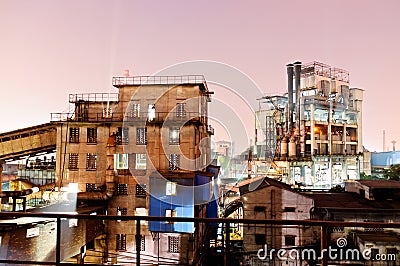 Chinese steelworks Industrial building Stock Photo