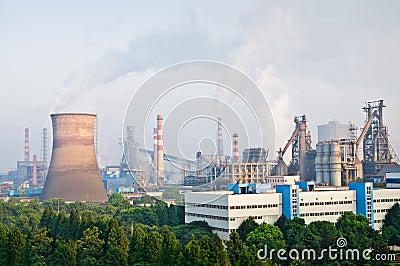 Chinese steelworks smoke pollution Stock Photo