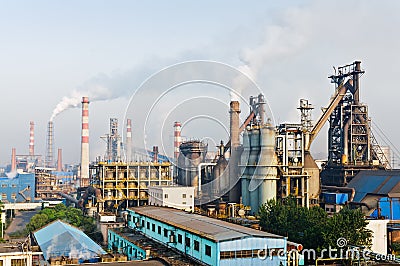 Chinese steelworks smoke pollution Stock Photo