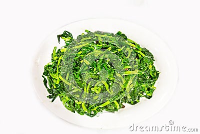 Chinese stir fry snow pea bean sprout with garlic Stock Photo