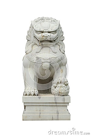 Chinese stone lion Stock Photo