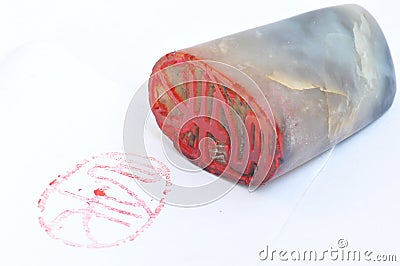 Chinese stone seal and stamp Stock Photo