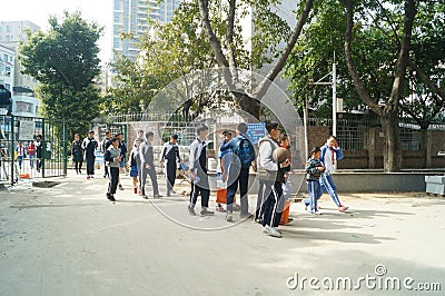 Chinese students go home from school Editorial Stock Photo