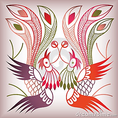 Chinese style bird Vector Illustration