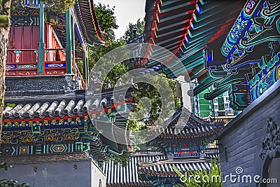 Chinese Style Buildings Cow Street Niu Jie Mosque Beijing China Stock Photo