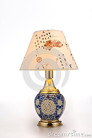 Chinese style ceramic table lamp Stock Photo