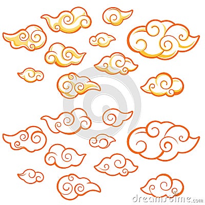 Chinese style cloud illustration Vector Illustration