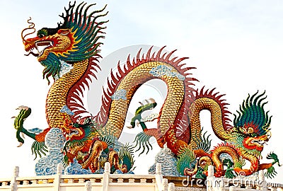 Chinese style dragon statue, taken in Thailand Stock Photo