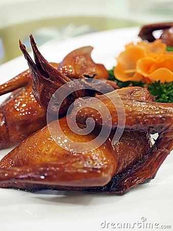 Chinese style roasted pigeon Stock Photo