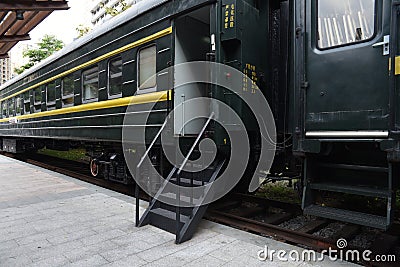 Chinese-style train carriages Editorial Stock Photo