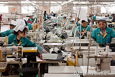Chinese sweat factory Editorial Stock Photo