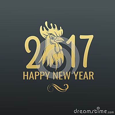 Chinese Symbol Rooster of 2017 Vector Illustration