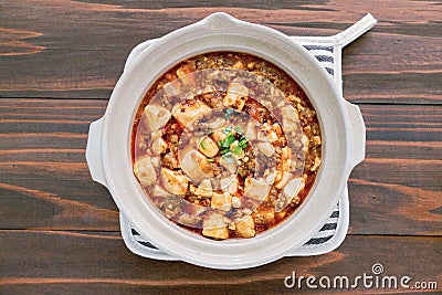 Chinese Szechuan dish, `Mapo Tofu` Stock Photo