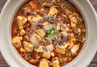 Chinese Szechuan dish, `Mapo Tofu` Stock Photo