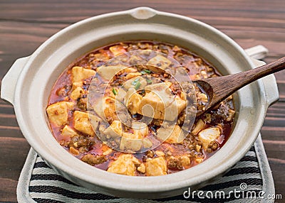 Chinese Szechuan dish, `Mapo Tofu` Stock Photo