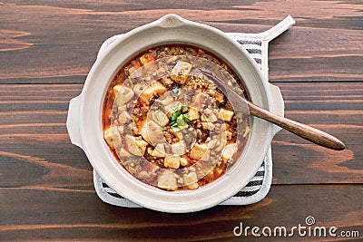 Chinese Szechuan dish, `Mapo Tofu` Stock Photo