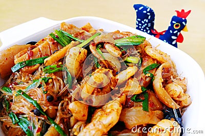 Chinese Szechuan hot spicy seafood dish Stock Photo