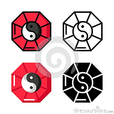 Chinese Taijitu Icon set Vector Illustration Vector Illustration