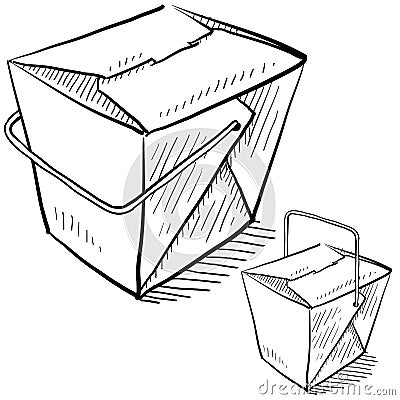 Chinese takeout boxes Vector Illustration