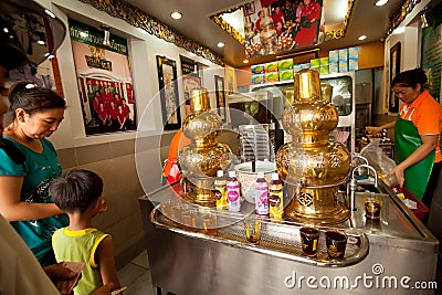 Chinese teahouse in Chinatown Bangkok. Editorial Stock Photo