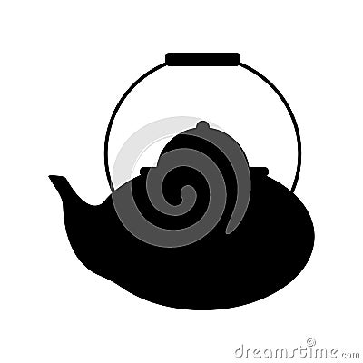 chinese teapot silhouette style icon Vector Illustration