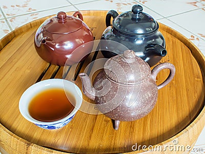 Chinese Teapot on teapot stand Stock Photo