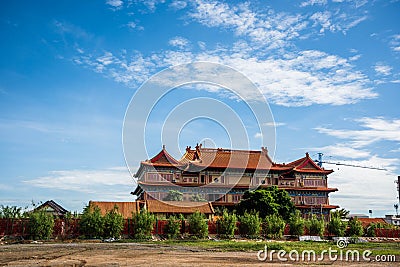 Chinese temple, Dragon temple, Asian view, Holiday palace in Wednesday religion Stock Photo