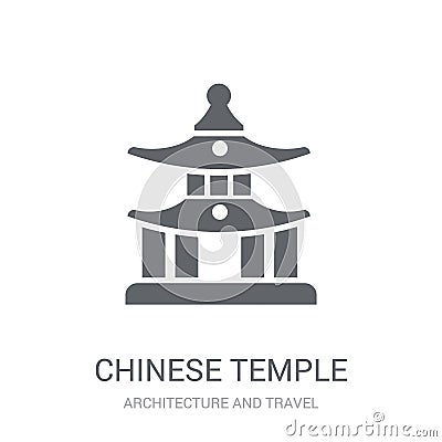 Chinese Temple icon. Trendy Chinese Temple logo concept on white Vector Illustration