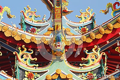 Chinese temple roof. Stock Photo