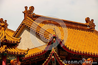 Chinese Temple Roof Tiling Stock Photo