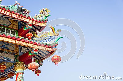 Chinese temple and sky , Chinese culture Stock Photo